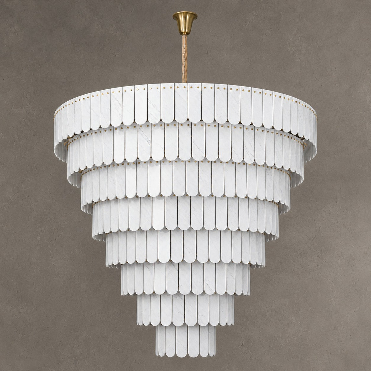 Grand Nine-Tier Yugoslav White Luxury stone Chandelier