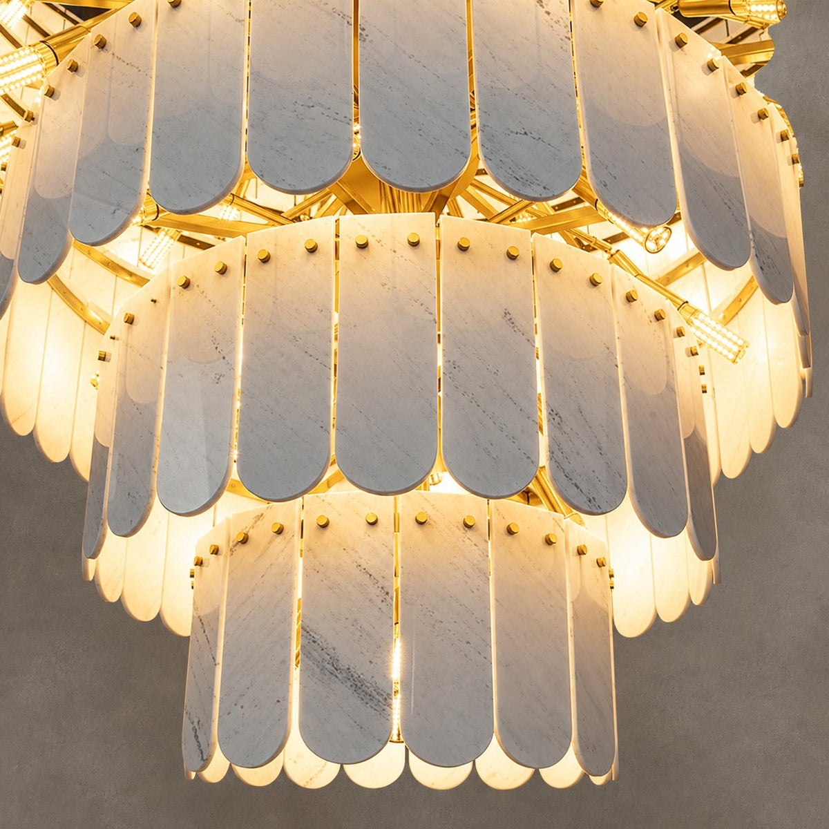 Grand Nine-Tier Yugoslav White Luxury stone Chandelier