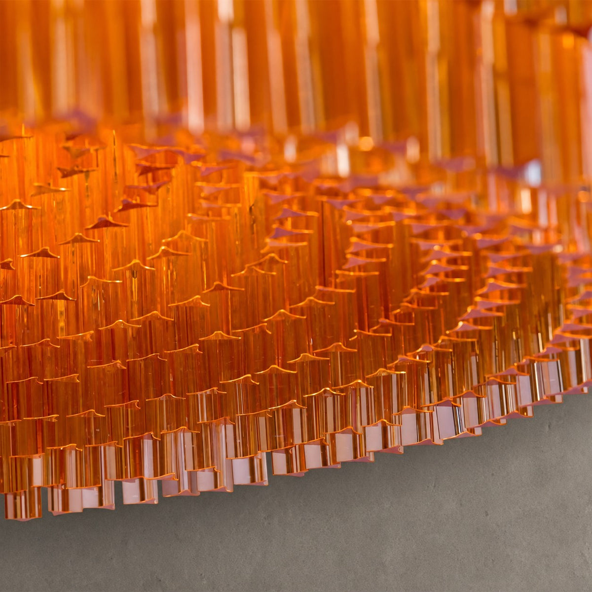 Grande Amaro Amber Glass Drum Chandelier