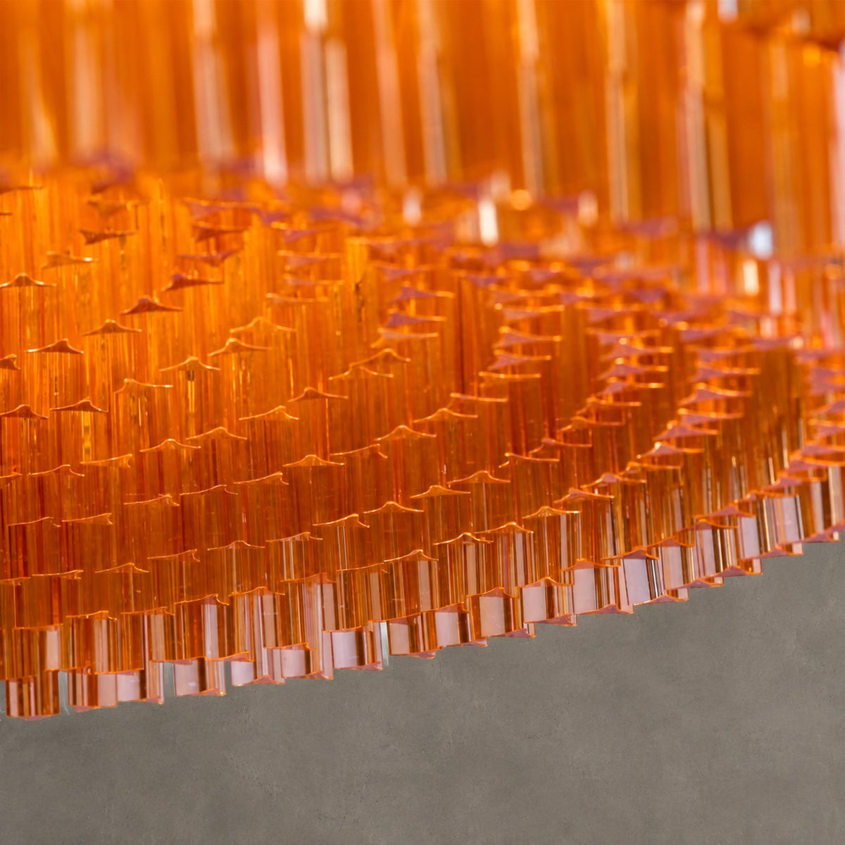 Grande Amaro Amber Glass Drum Chandelier