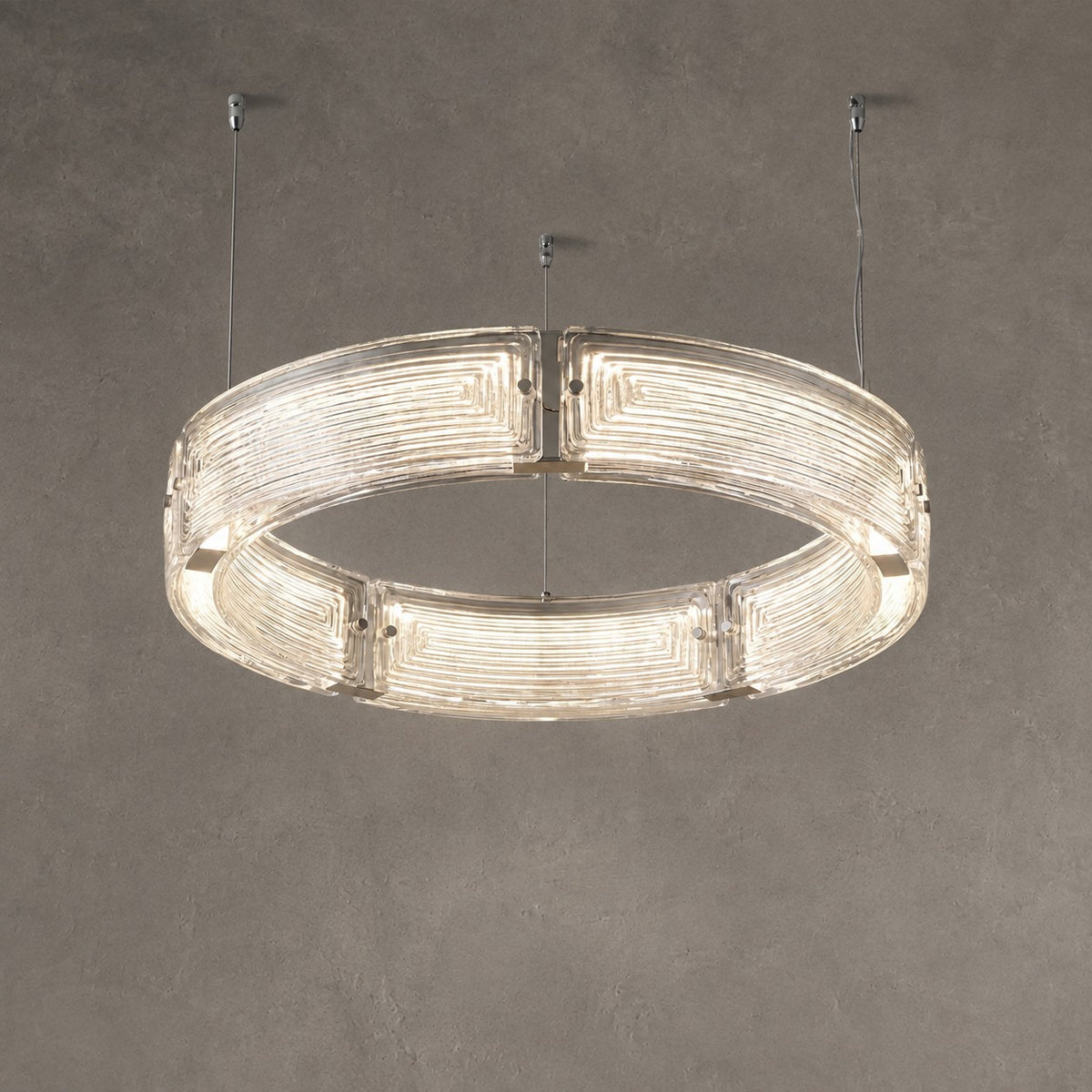 Halo Modern Glass Round Chandelier