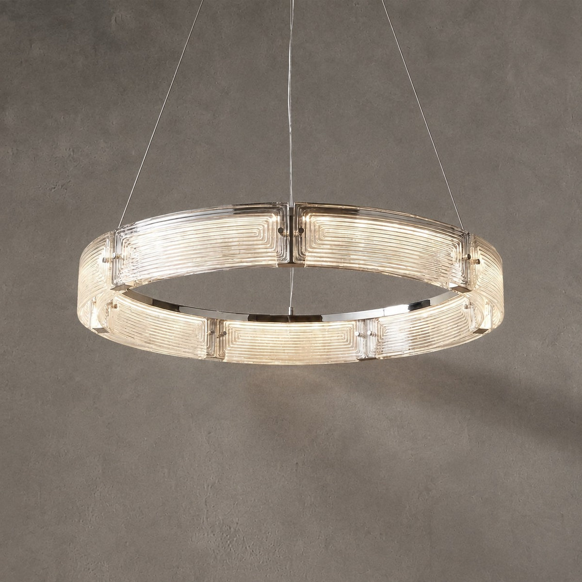 Halo Modern Glass Round Chandelier