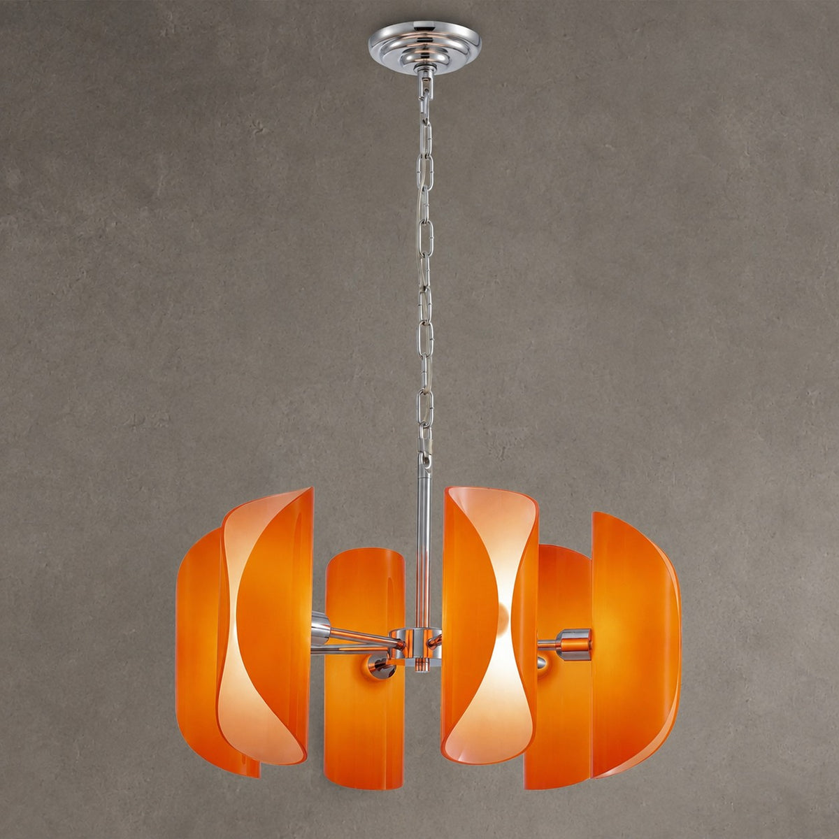Helena Modern Chrome Glass Pendant Light