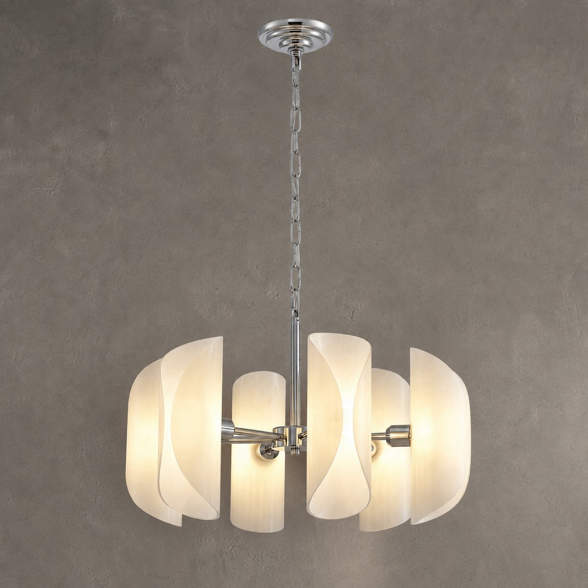 Helena Modern Chrome Glass Pendant Light