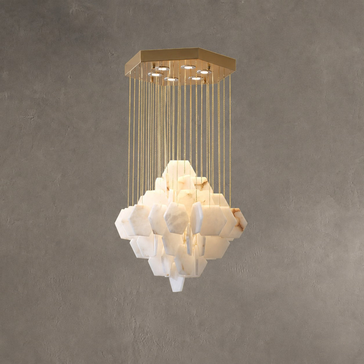 Hexa Alabaster Cascade Chandelier