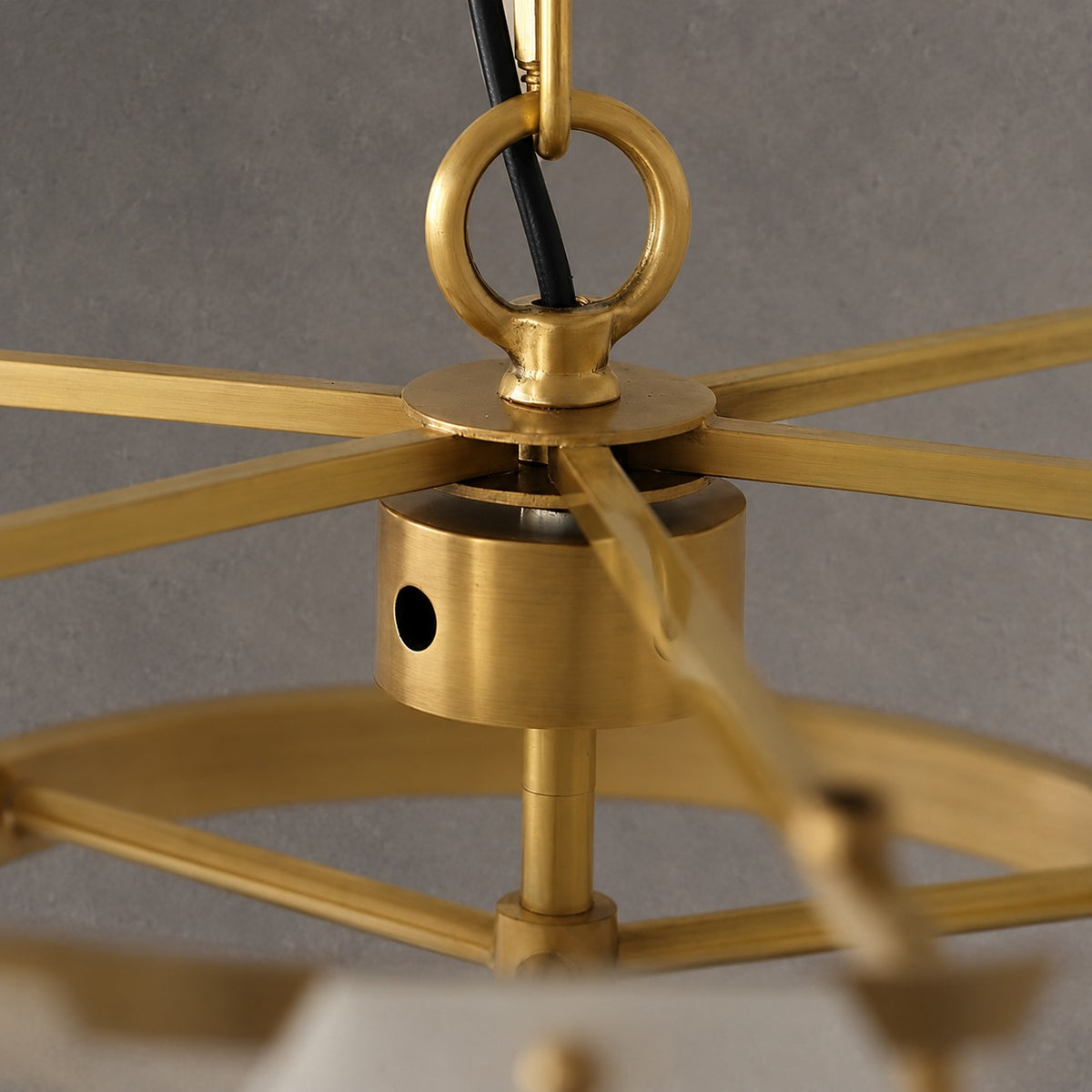 Pendant Light  Hexa Cloud Alabaster Hexagonal Brass
