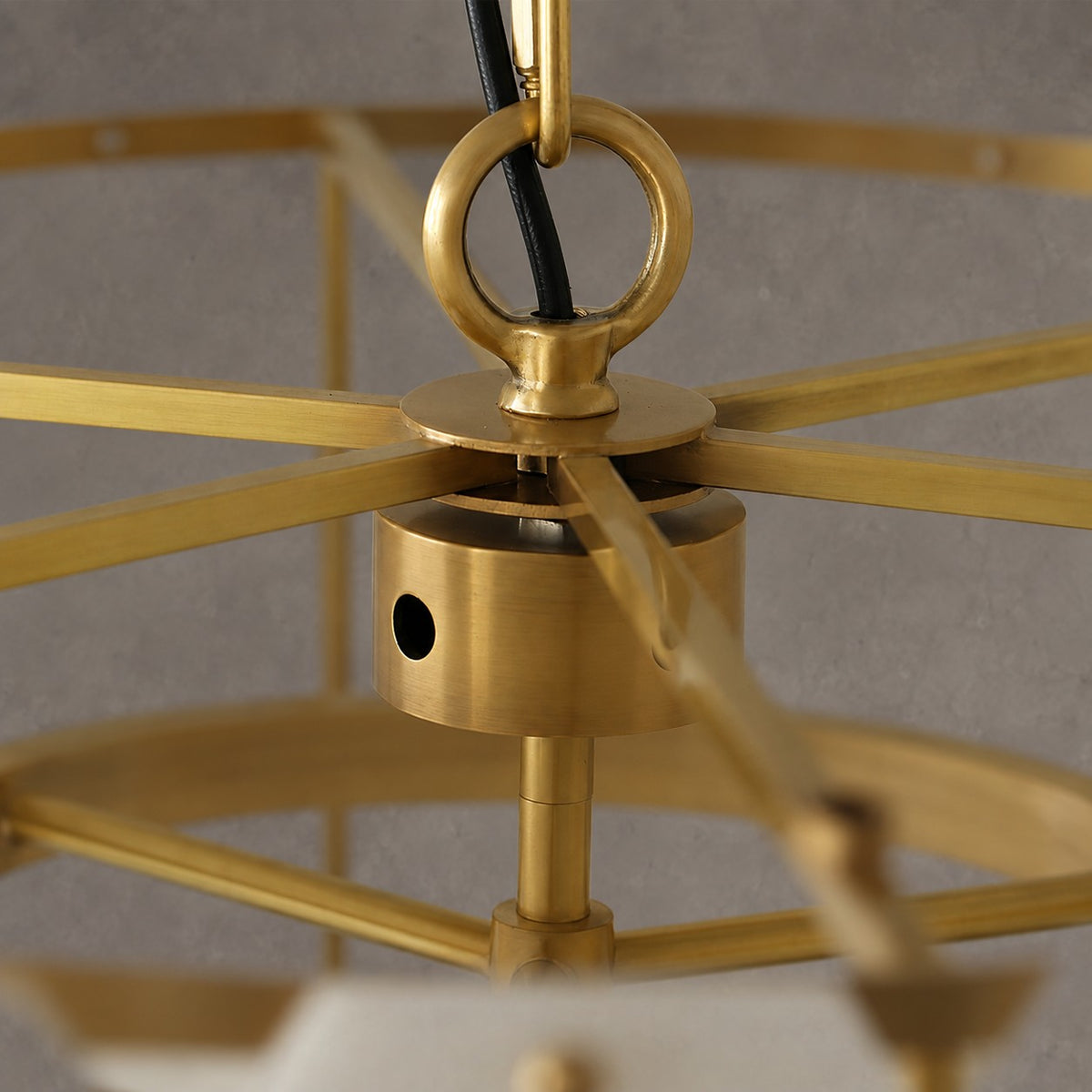 Hexa Cloud Gold & White Alabaster Pendant Light– 23.6" Diameter
