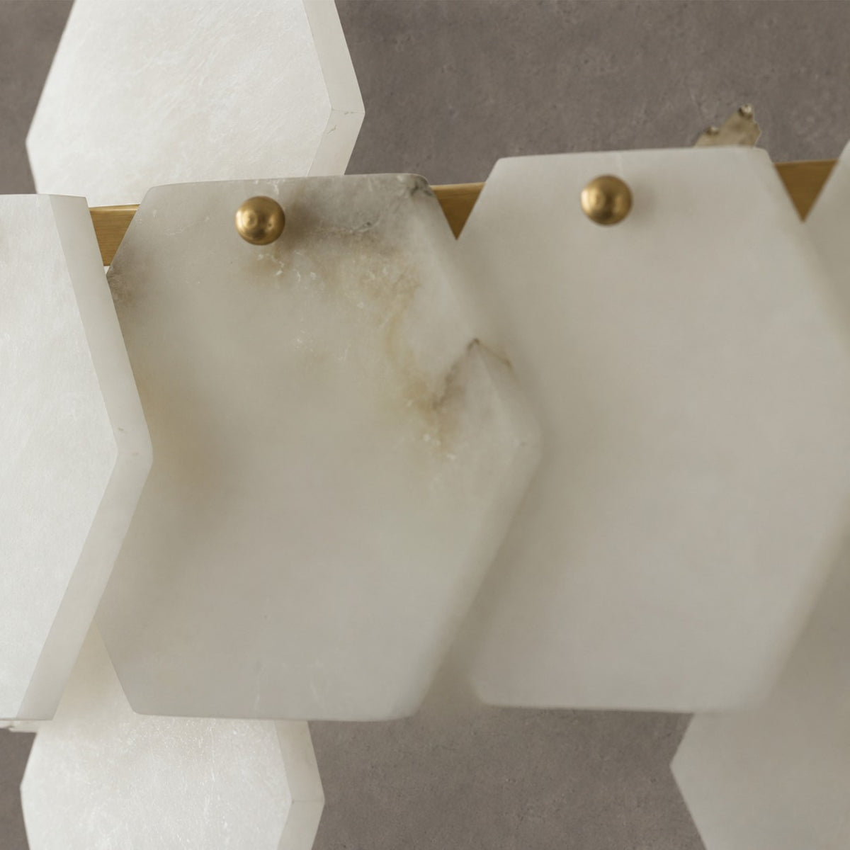Hexa Cloud Gold & White Alabaster Pendant Light– 23.6" Diameter