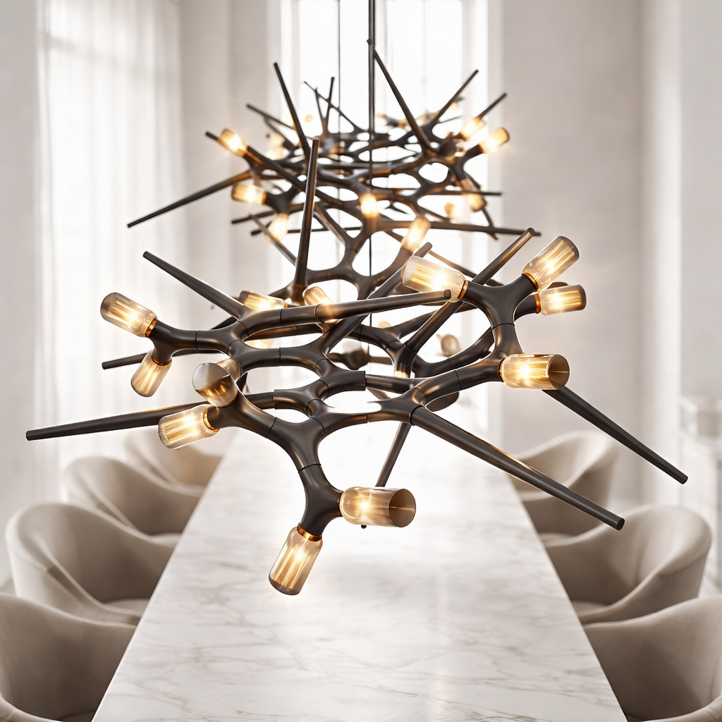 Pendant Light  Modern LED Chandelier Adjustable Iron Dimmable 10-45 Bulbs