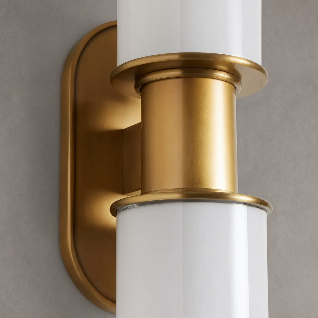 Kelvridge Modern Milk Glass 2-Light Wall Sconce