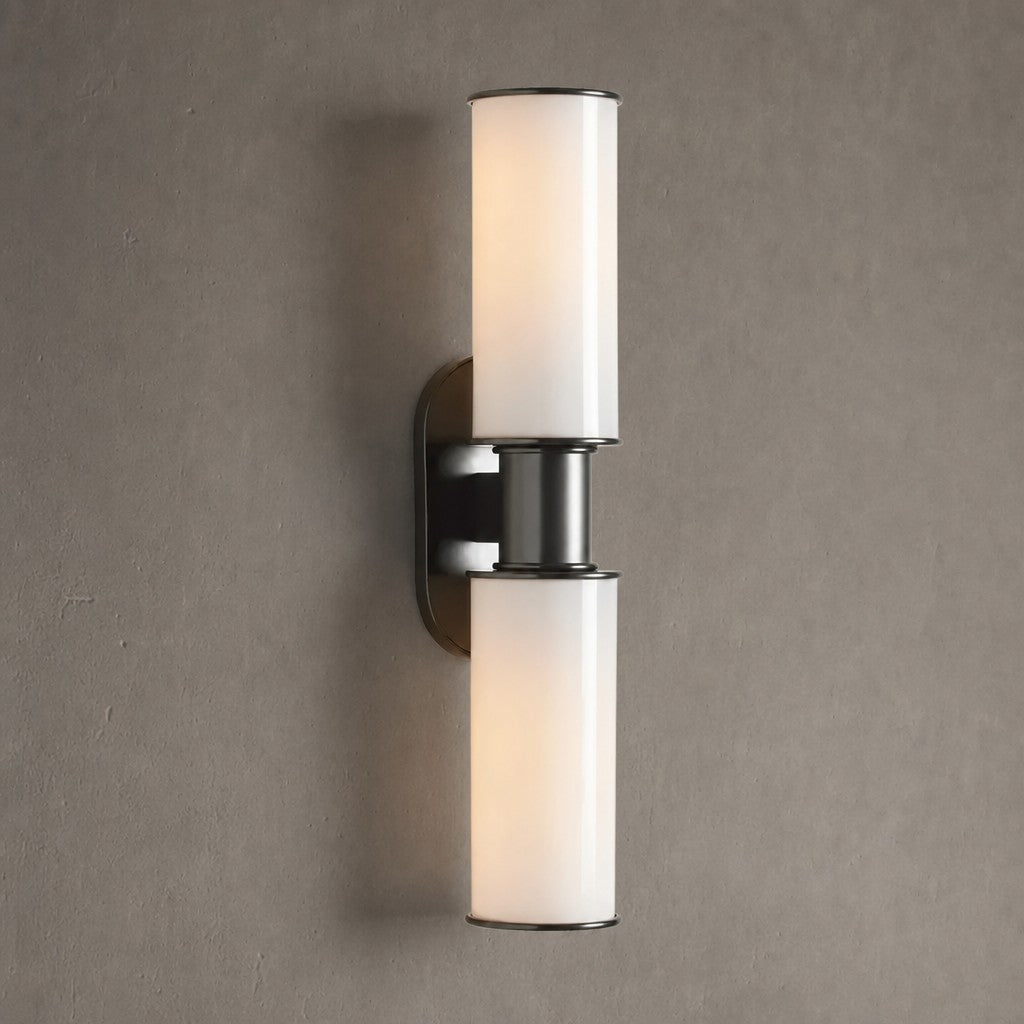 Kelvridge Modern Milk Glass 2-Light Wall Sconce