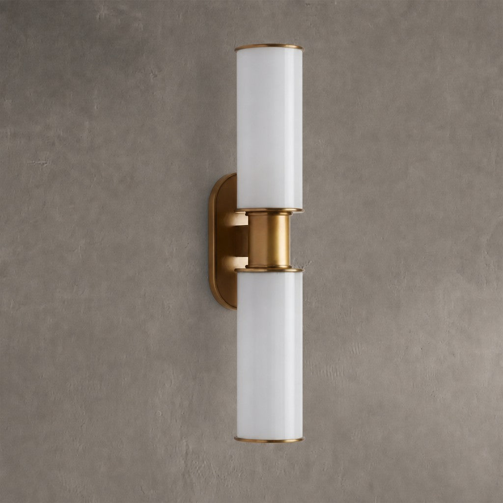 Kelvridge Modern Milk Glass 2-Light Wall Sconce