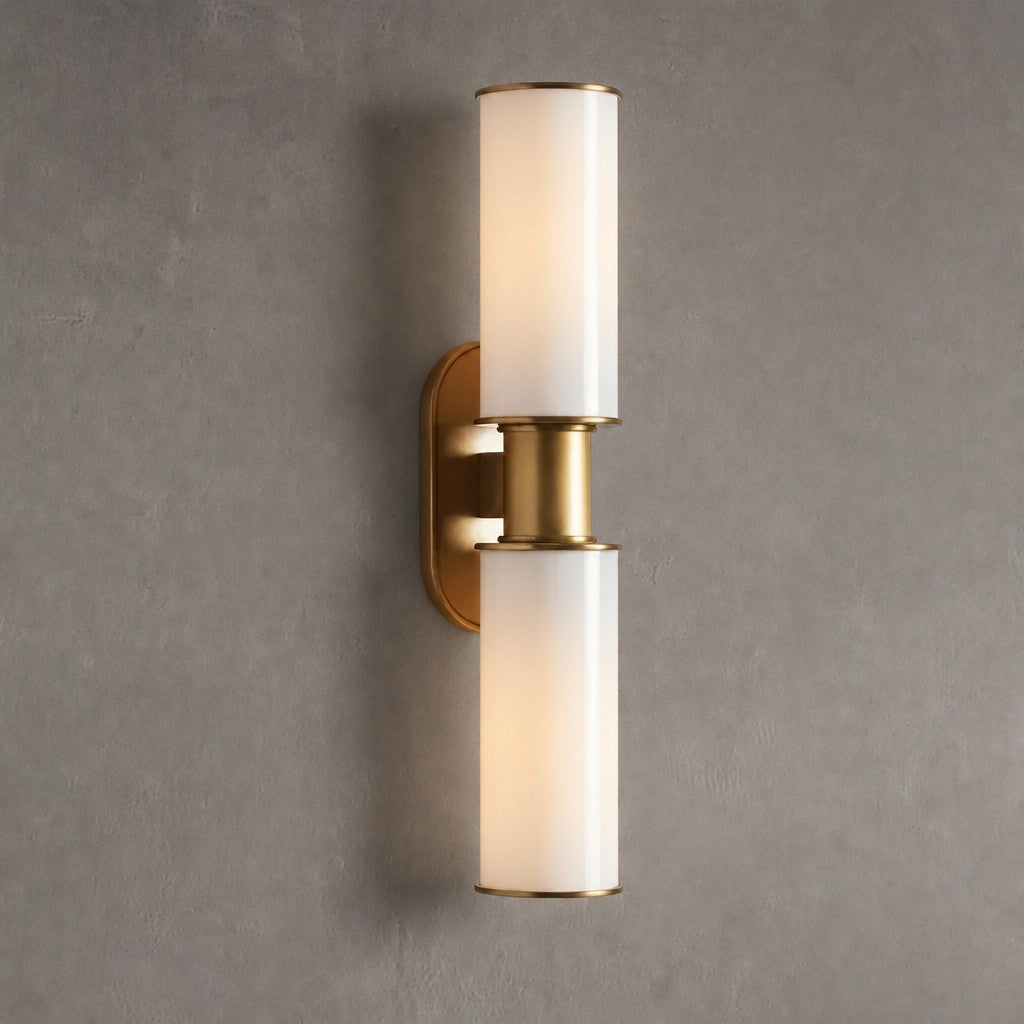 Kelvridge Modern Milk Glass 2-Light Wall Sconce