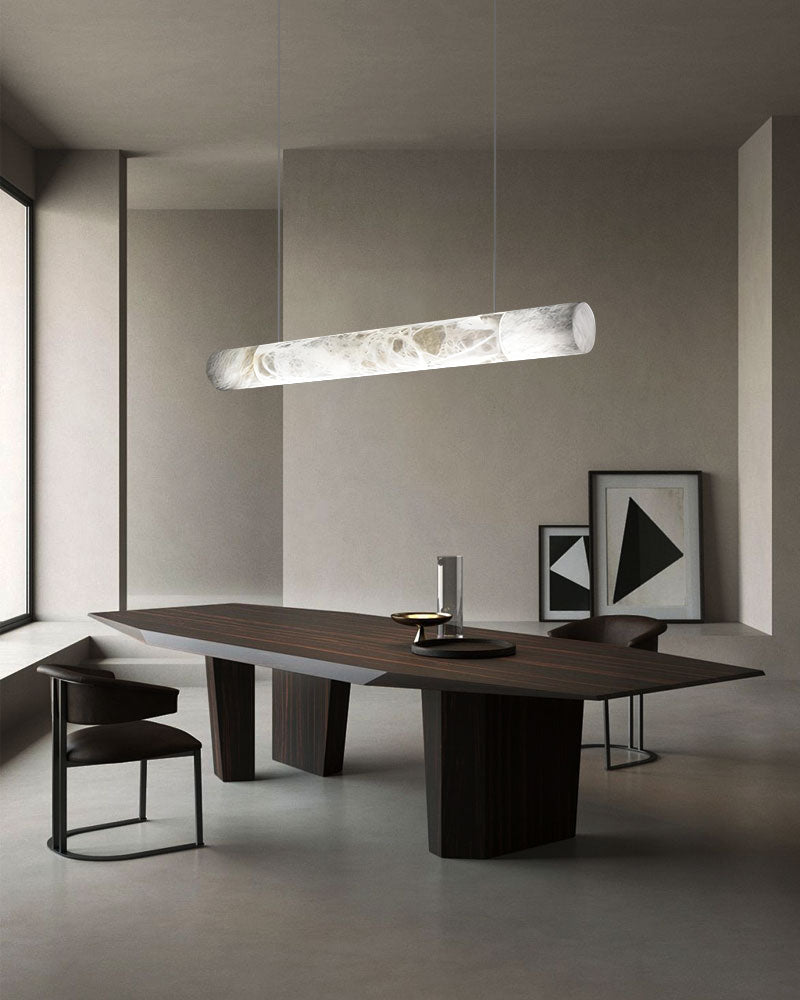 Minimalist Long Cord Ceiling Pendant Alabaster Lighting