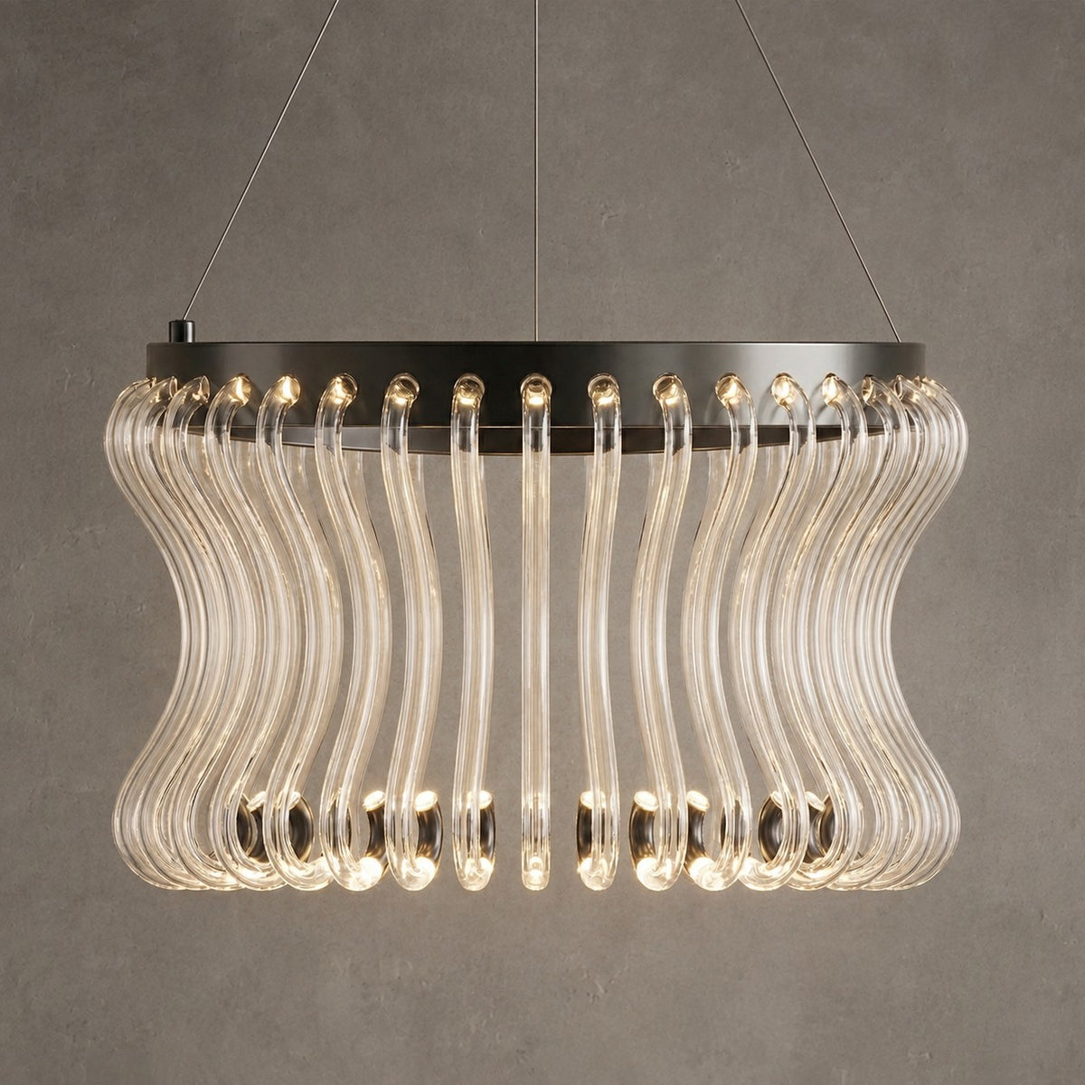 Lennox Glass Round Chandelier 21.6"D