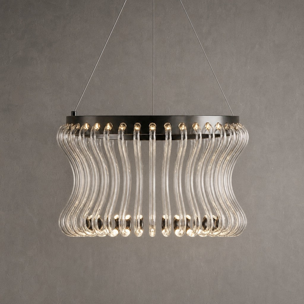 Lennox Glass Round Chandelier 21.6"D