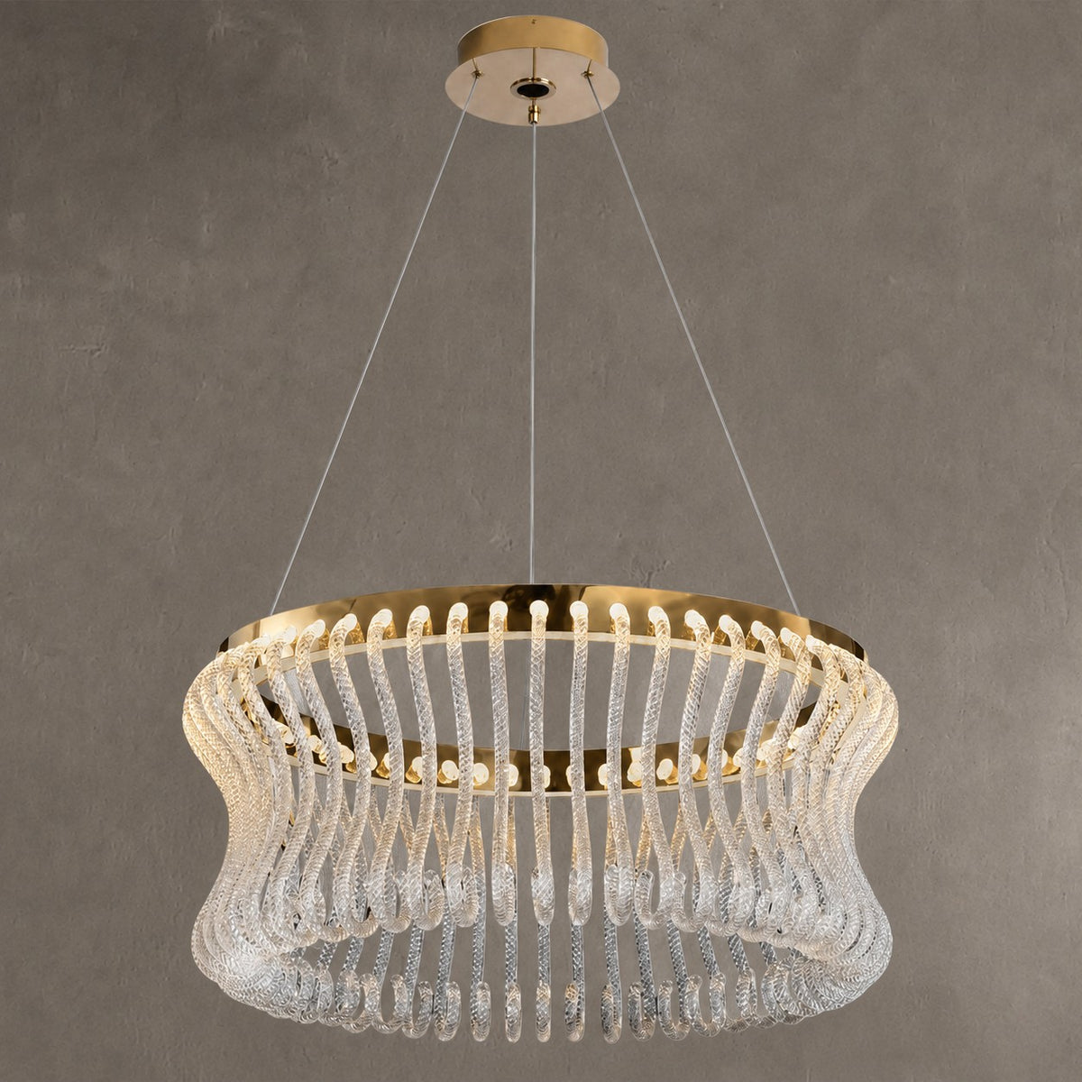 Lennox Glass Round Chandelier 21.6"D