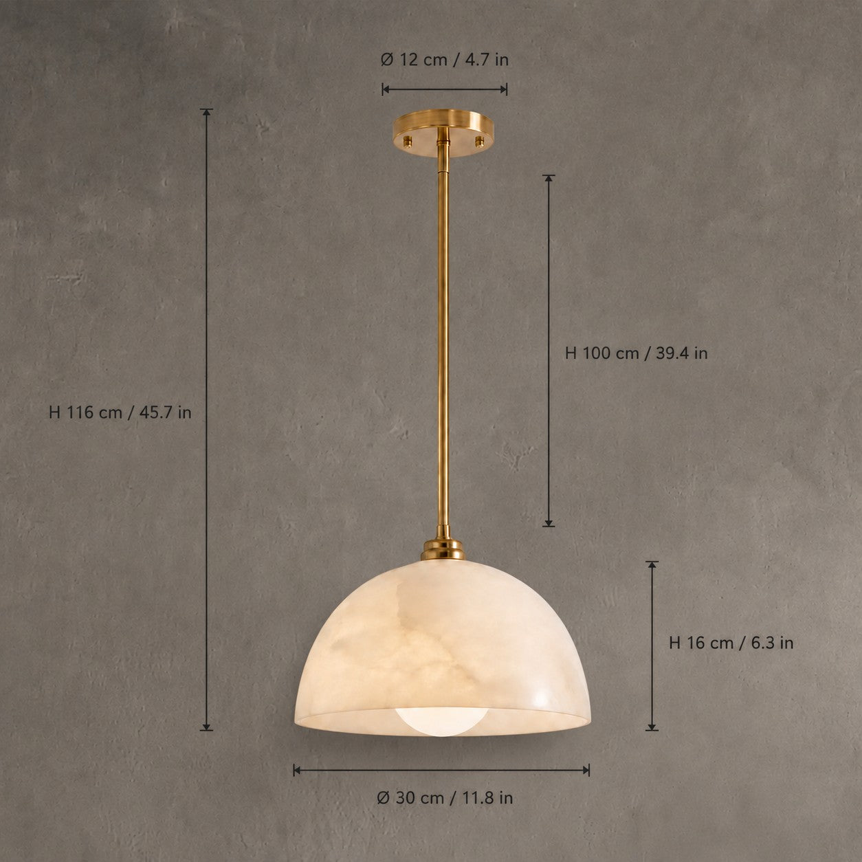 Pendant Light Dome Marble