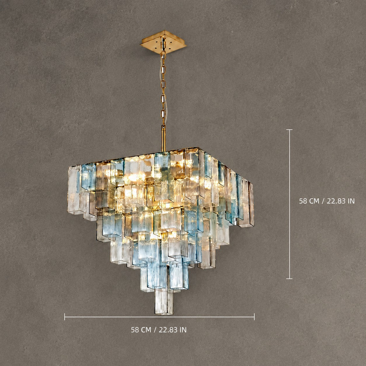 Chromatic Vault Chandelier  Artisan Murano Style