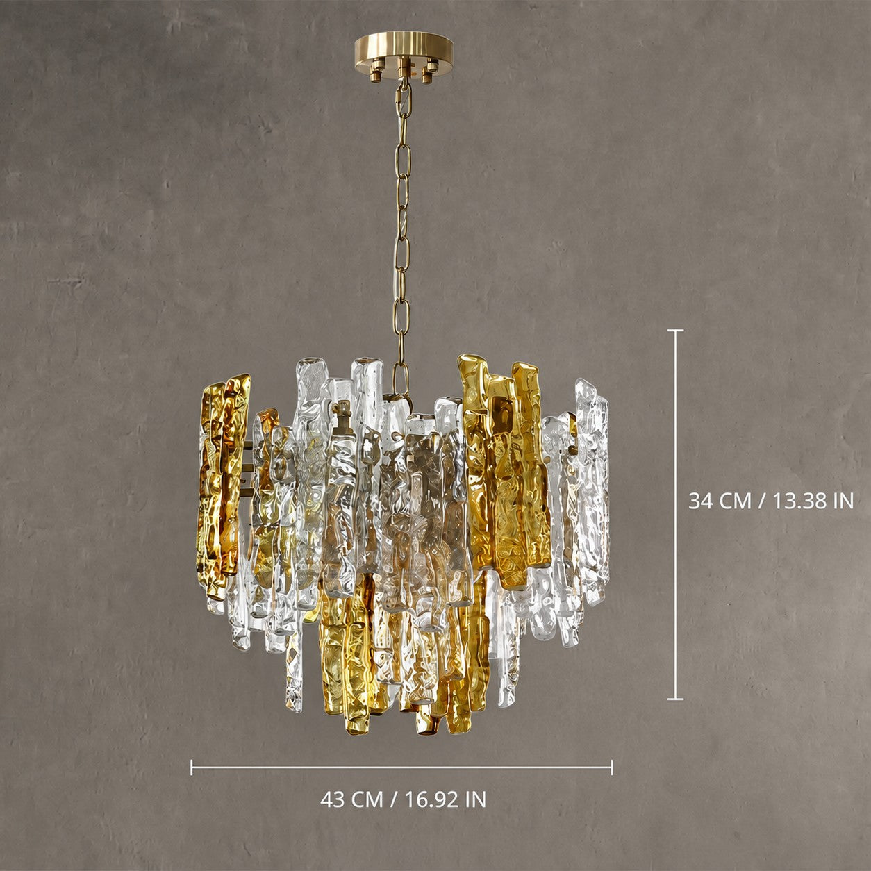 Glacier Ember Pendant Light Artisan Murano Style