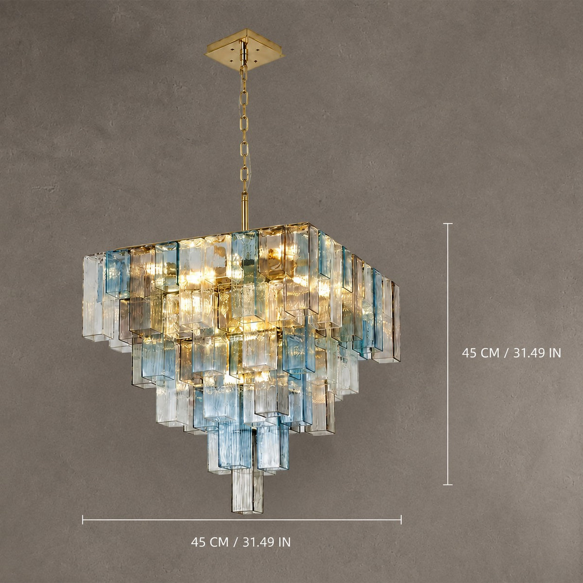 Chromatic Vault Chandelier  Artisan Murano Style