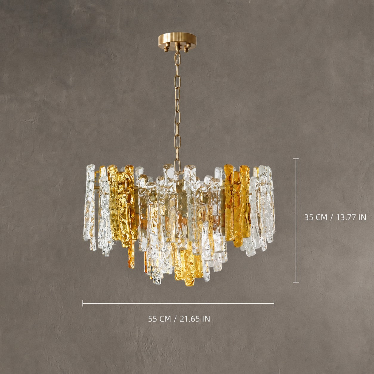 Glacier Ember Pendant Light Artisan Murano Style