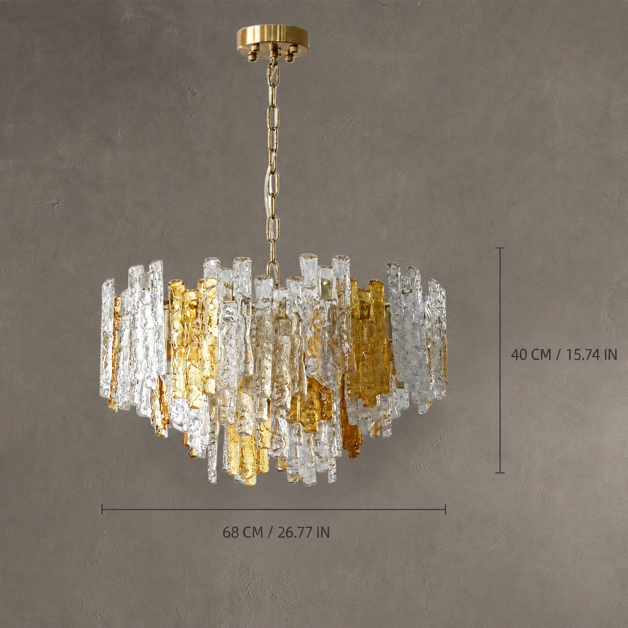 Glacier Ember Pendant Light Artisan Murano Style