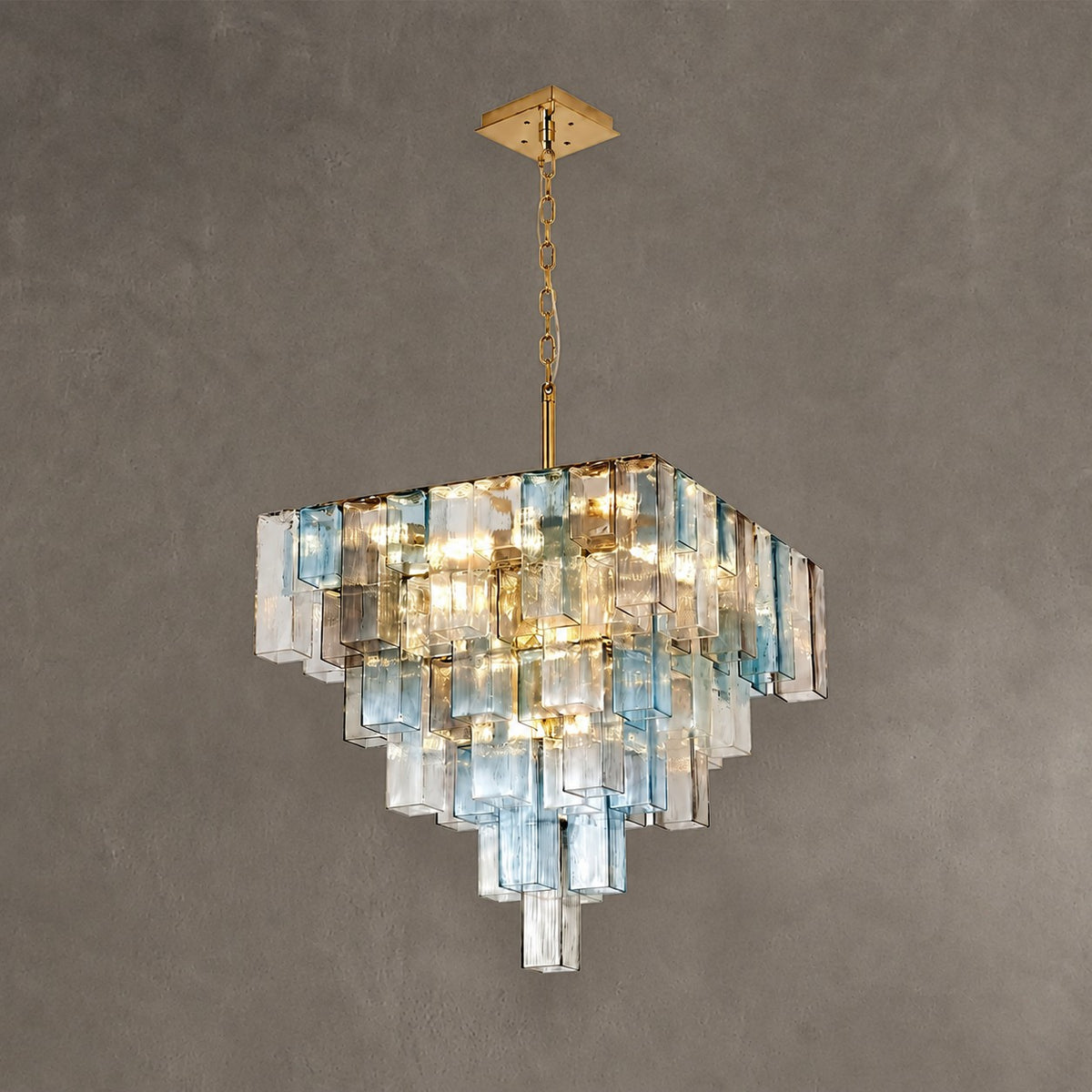 Chromatic Vault Chandelier  Artisan Murano Style