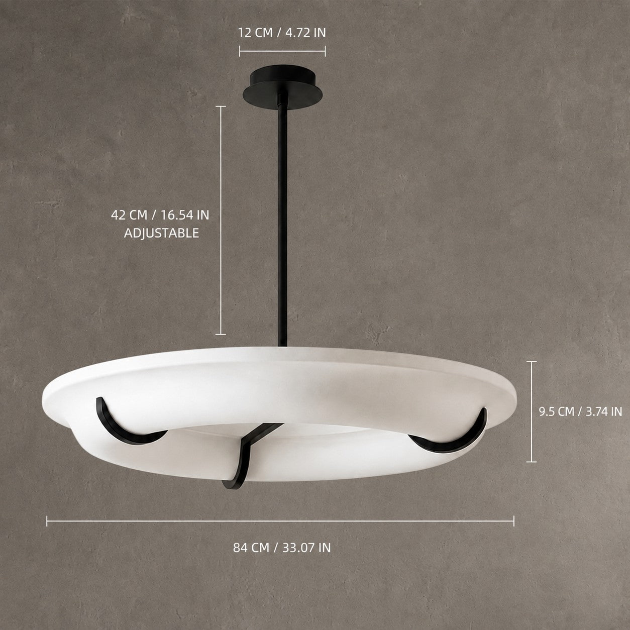Chandelier Halo Drift Ring Plaster LED
