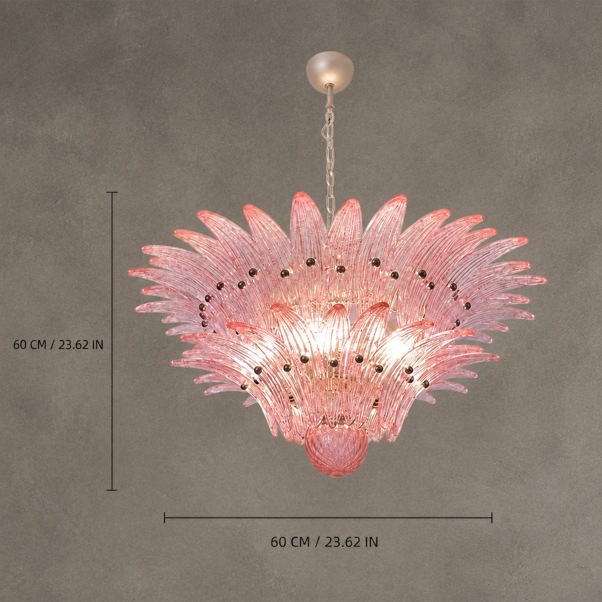 Chandelier Sculptural Floral Glass Style Floralys