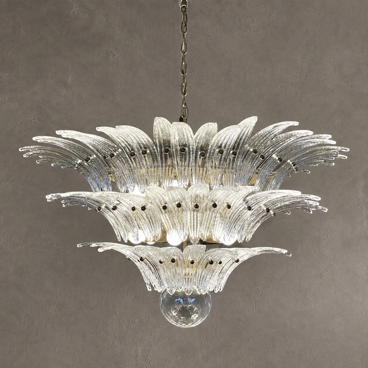 Chandelier Sculptural Floral Glass Style Floralys