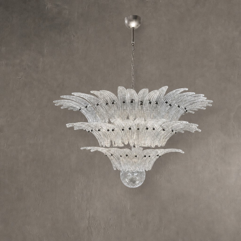 Chandelier Sculptural Floral Glass Style Floralys