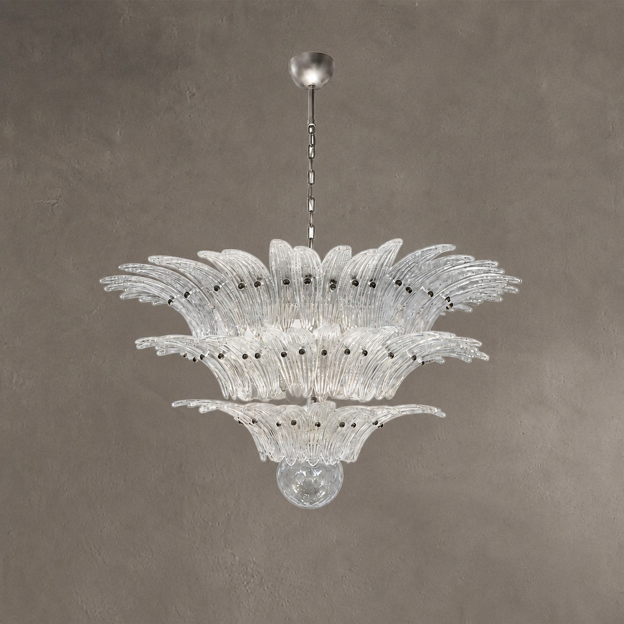 Chandelier Sculptural Floral Glass Style Floralys