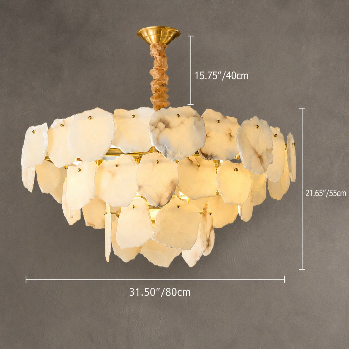 Celestara Living Room Chandelier Spanish Alabaster French Art Deco