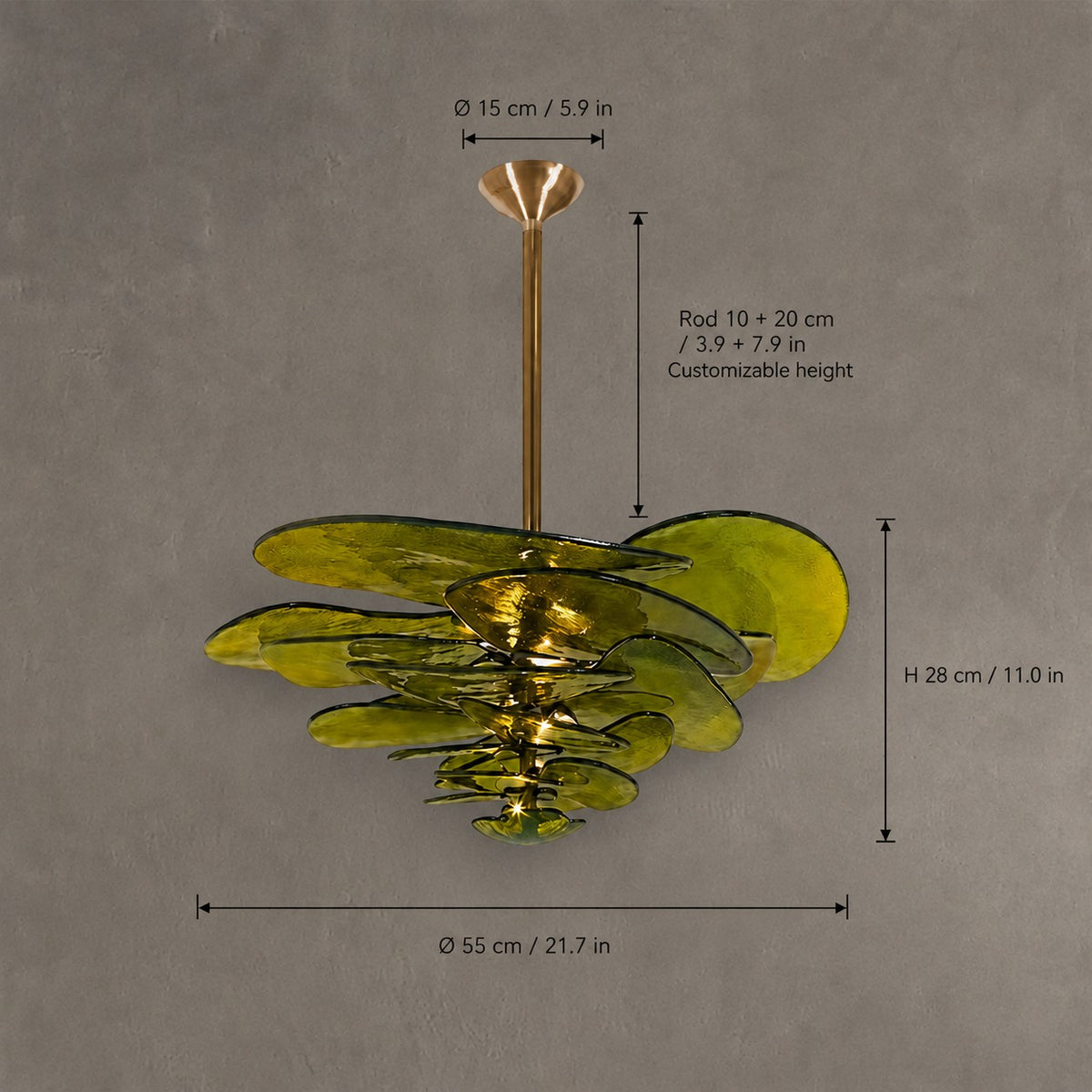 Petal Cascade  Living Room & Dining Room Chandelier  Artisan Murano Style