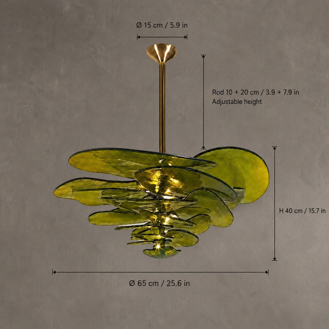 Petal Cascade  Living Room & Dining Room Chandelier  Artisan Murano Style