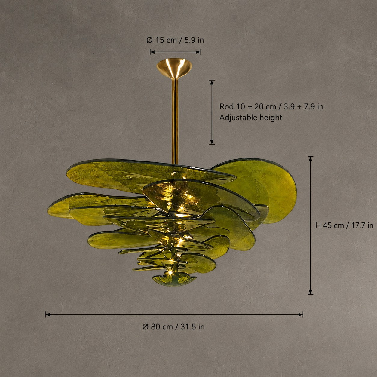 Petal Cascade  Living Room & Dining Room Chandelier  Artisan Murano Style