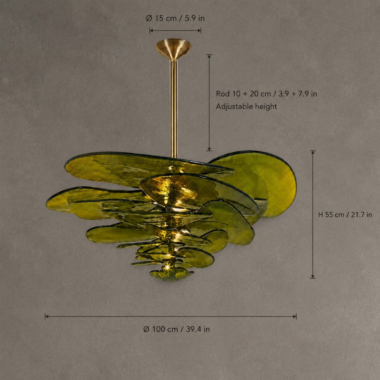 Petal Cascade  Living Room & Dining Room Chandelier  Artisan Murano Style
