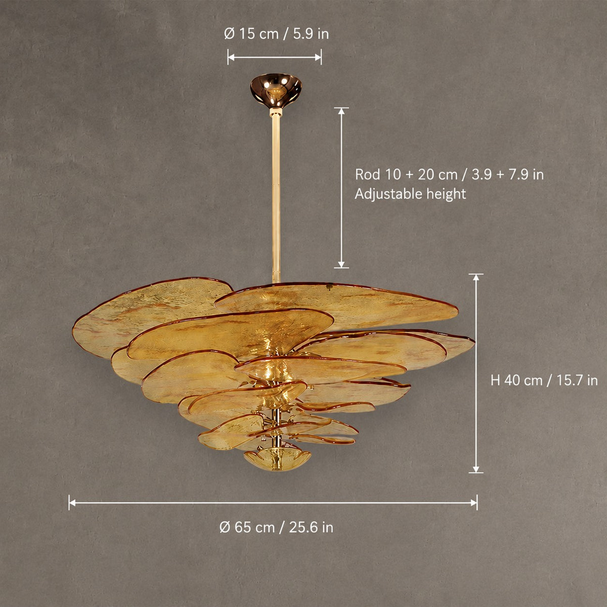 Petal Cascade  Living Room & Dining Room Chandelier  Artisan Murano Style