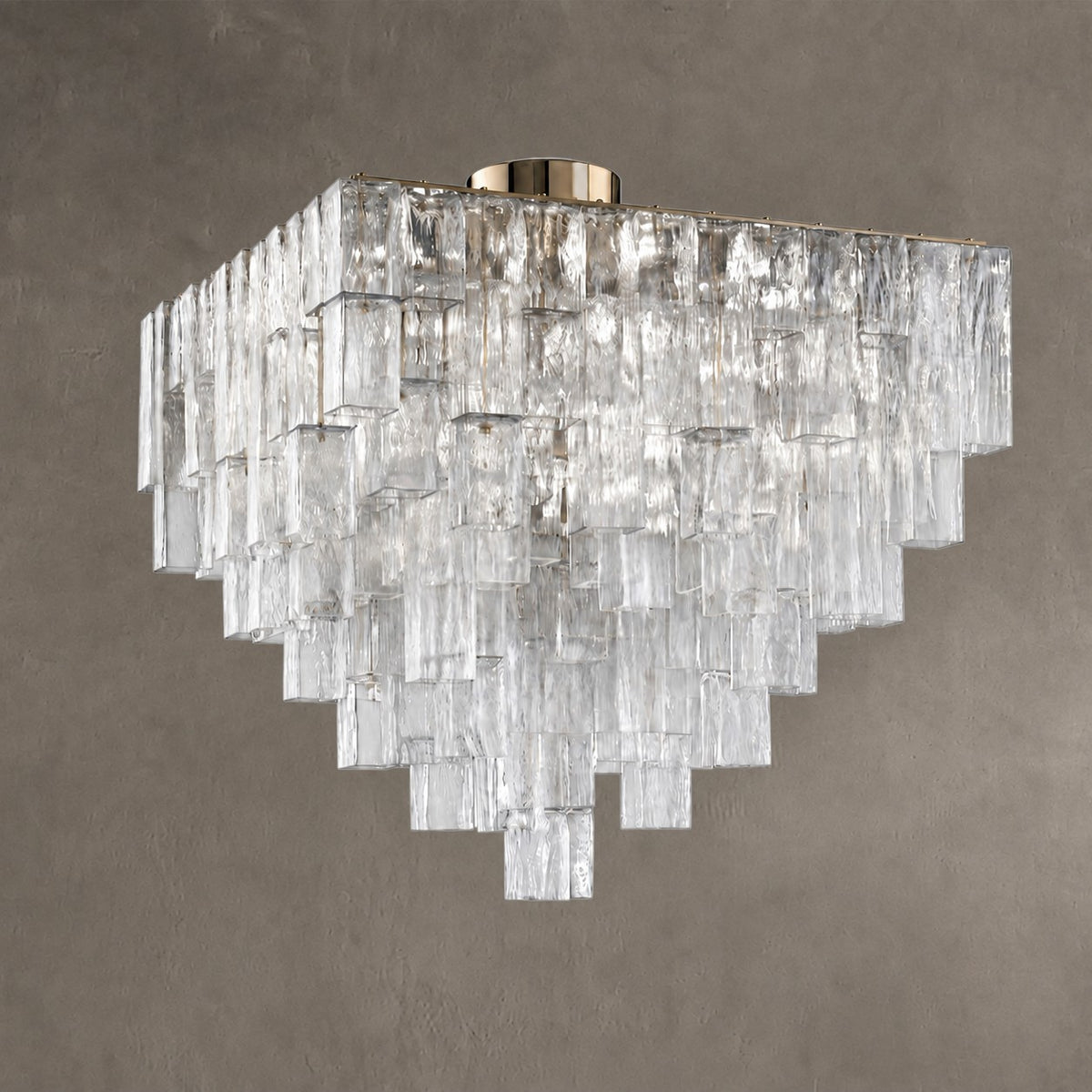 Chandelier Flush Mount Art Deco Glass