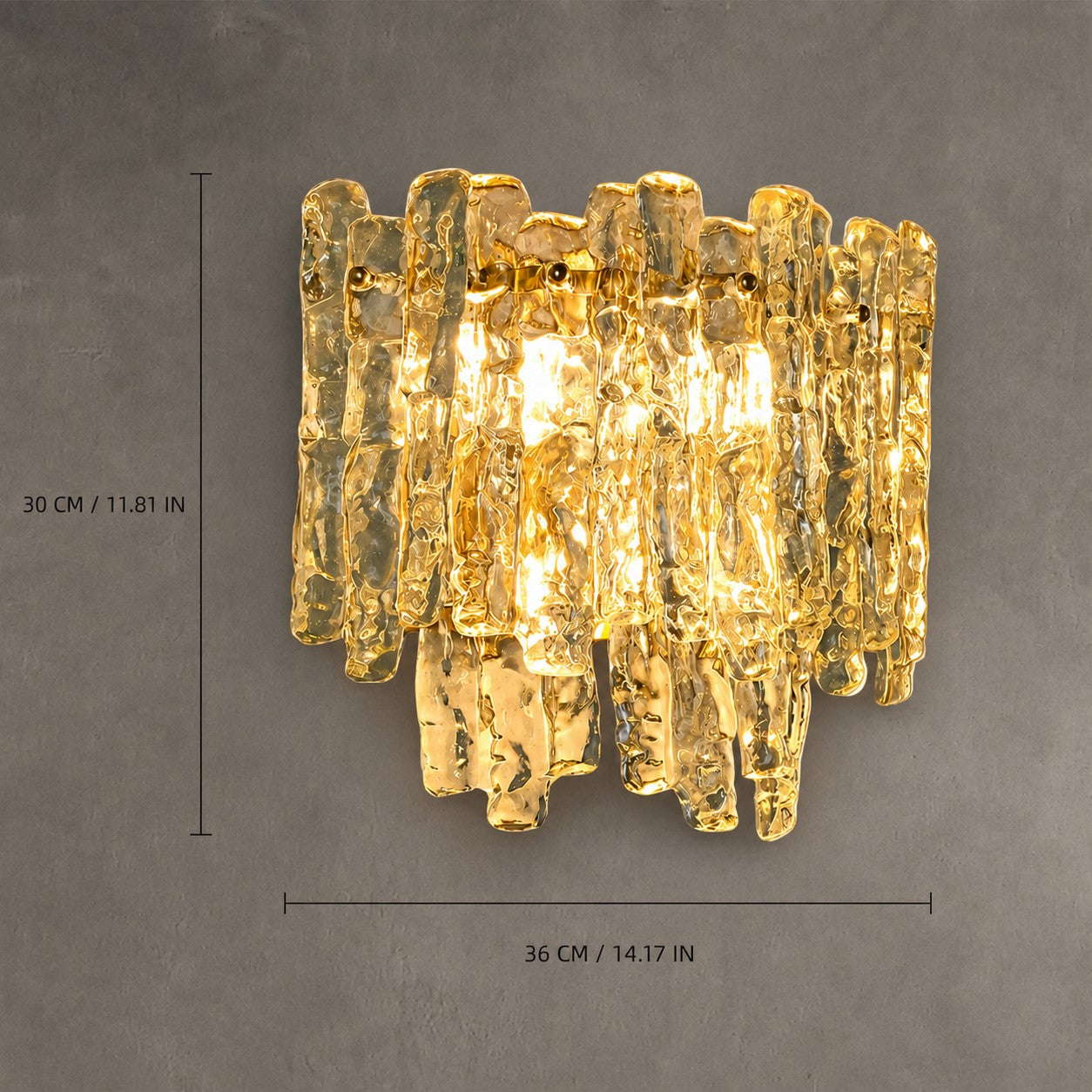 Wall Sconce  Murano-Style Textured Glass