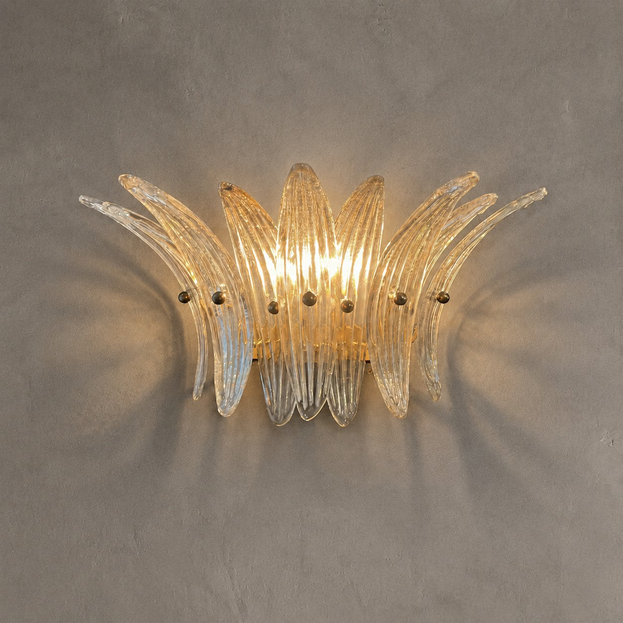 Wall Sconce Sculptural Floral Glass Style