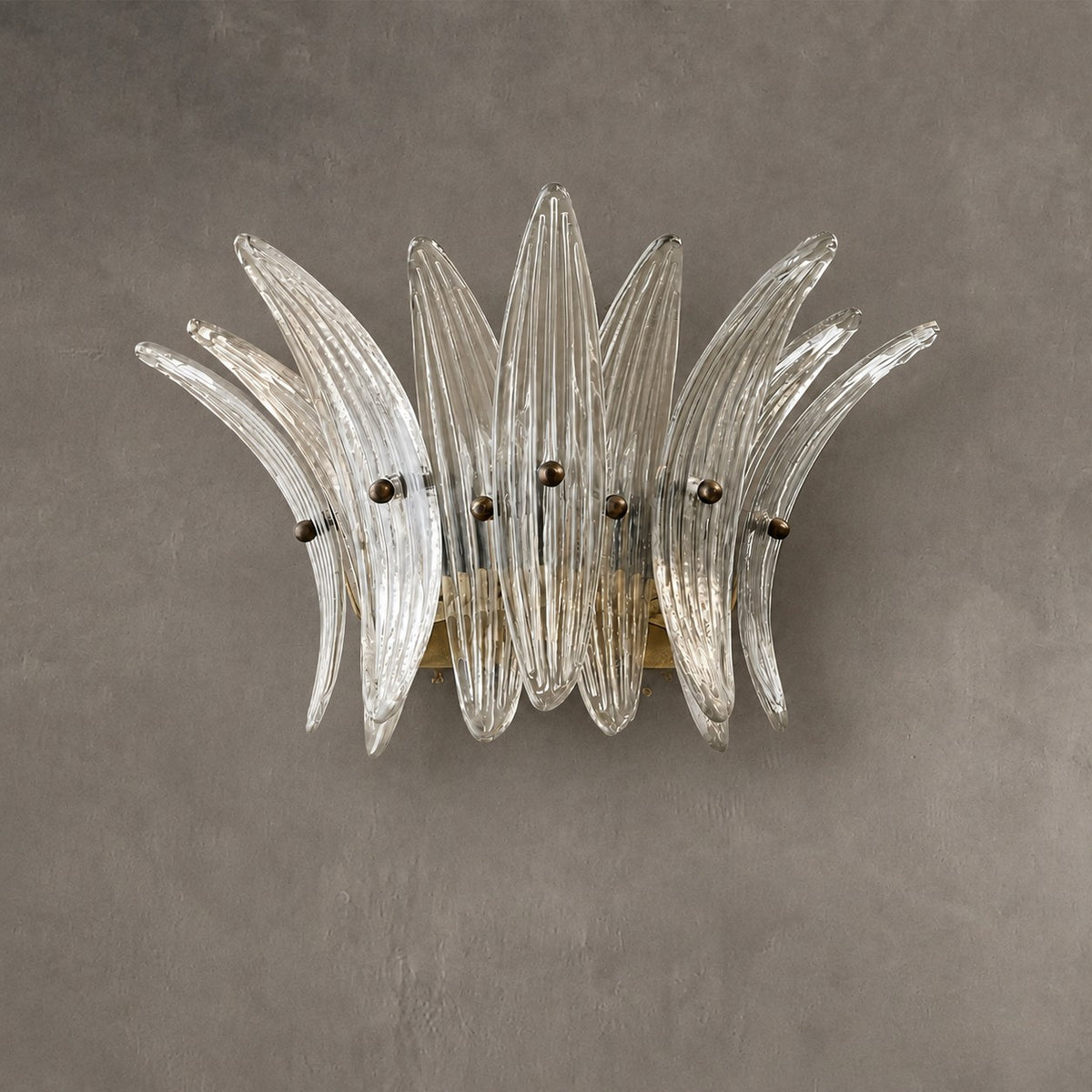 Wall Sconce Sculptural Floral Glass Style