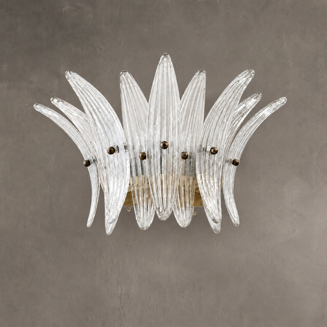 Wall Sconce Sculptural Floral Glass Style