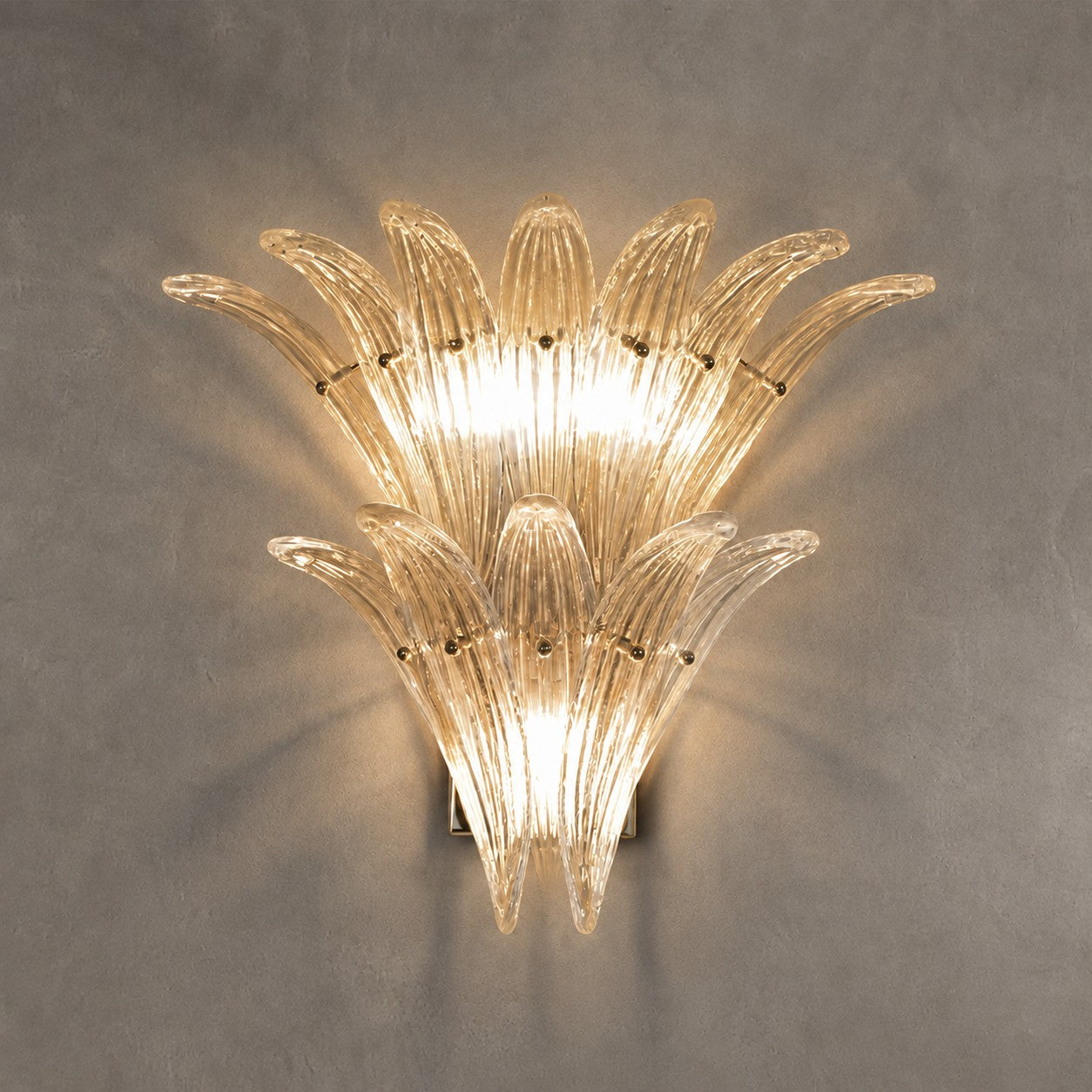 Wall Sconce Two-Tier Glass Leaf Style