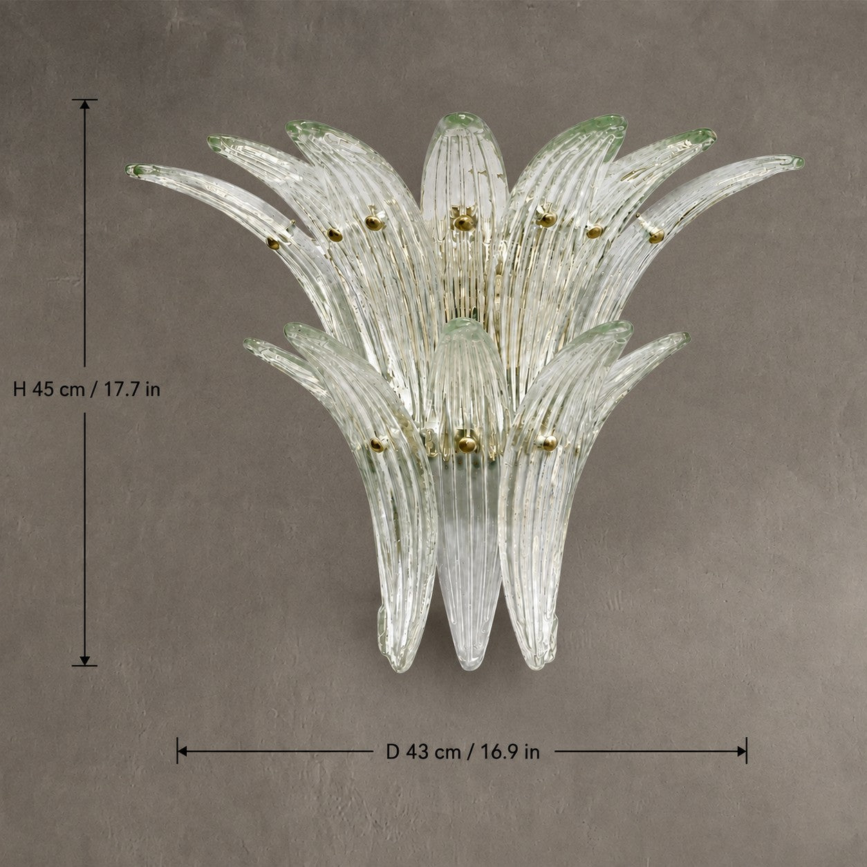 Wall Sconce Two-Tier Glass Leaf Style