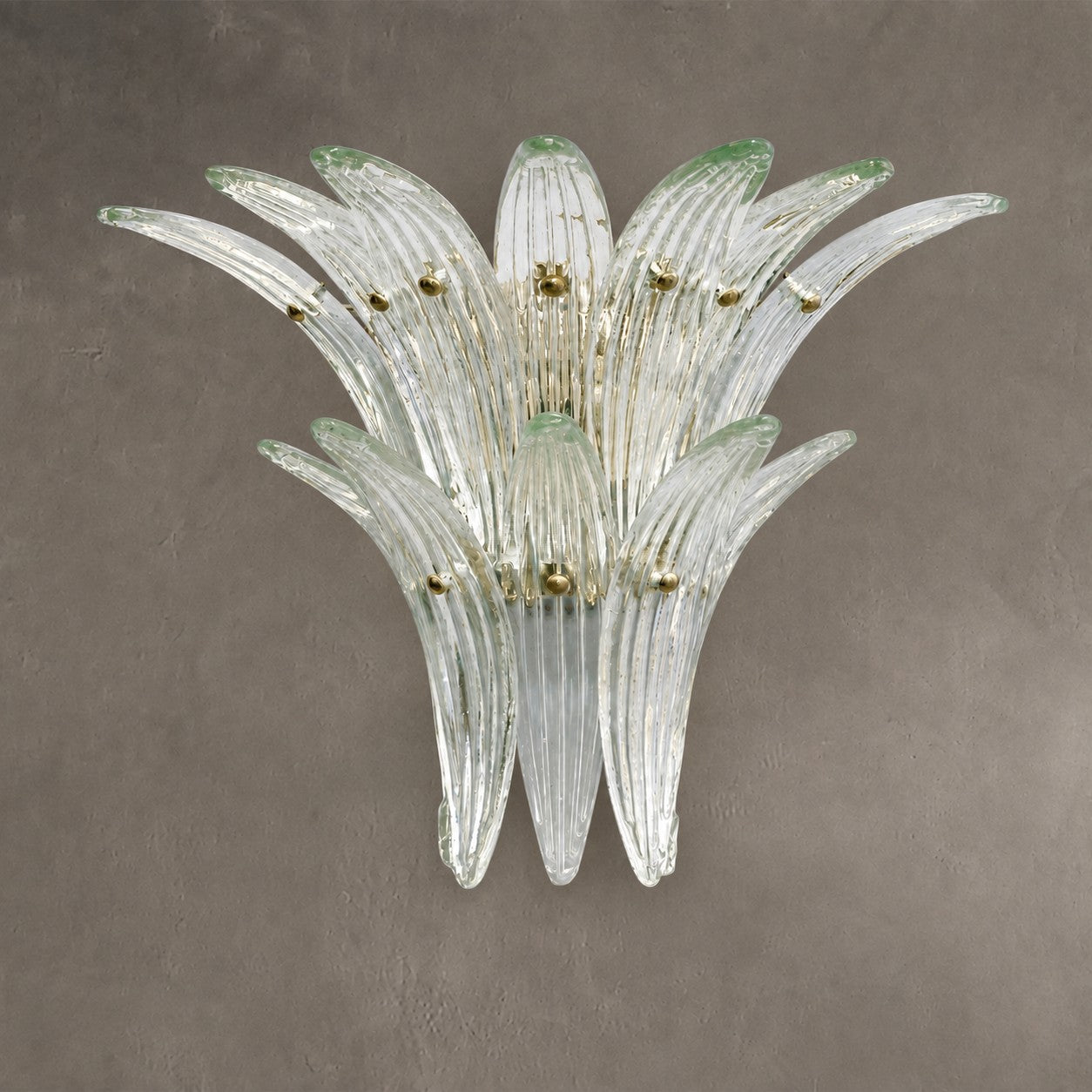 Wall Sconce Two-Tier Glass Leaf Style