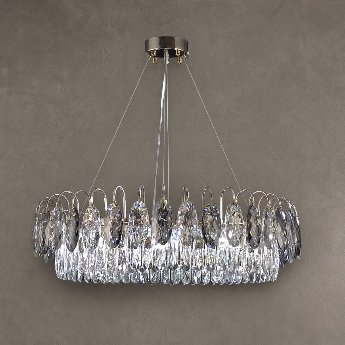 Luxurious K9 Crystal Chandelier in Brass/Silver Finish | Modern Ceiling Light Fixtures