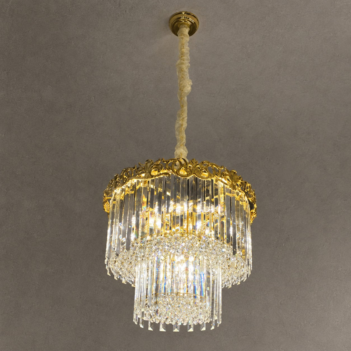 Luxury Empire Style Gloden Wreath Crystal Chandelier