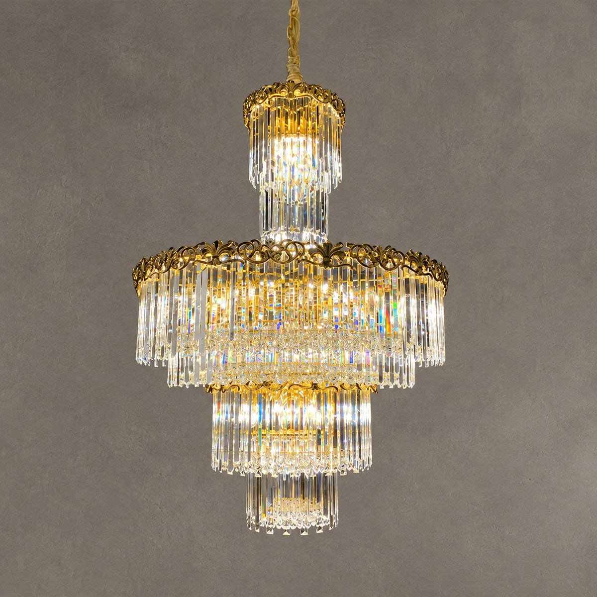 Luxury Empire Style Gloden Wreath Crystal Chandelier